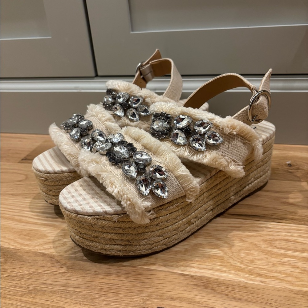 Zara Embellished Platform Sandals